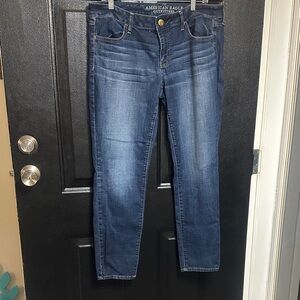 American Eagle Outfitters Women's Dark Blue Skinny Jeans